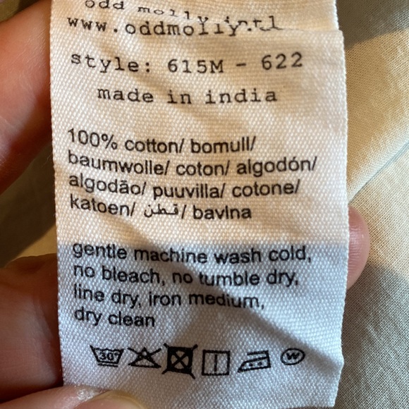 Odd Molly Boho Embroidered Blouse Shirt Long Sleeve size S - Picture 6 of 7